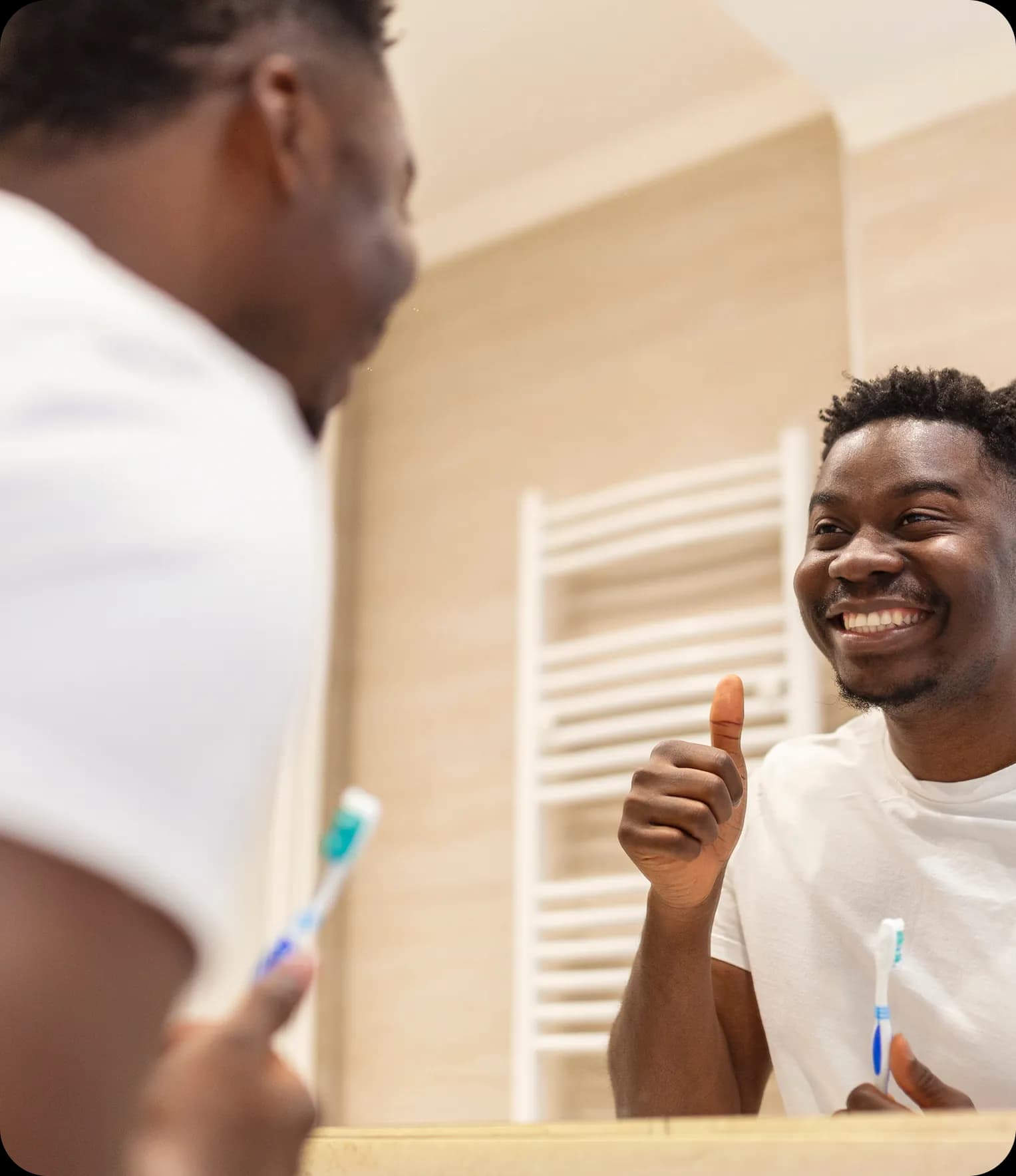 Patient smiling after dental care