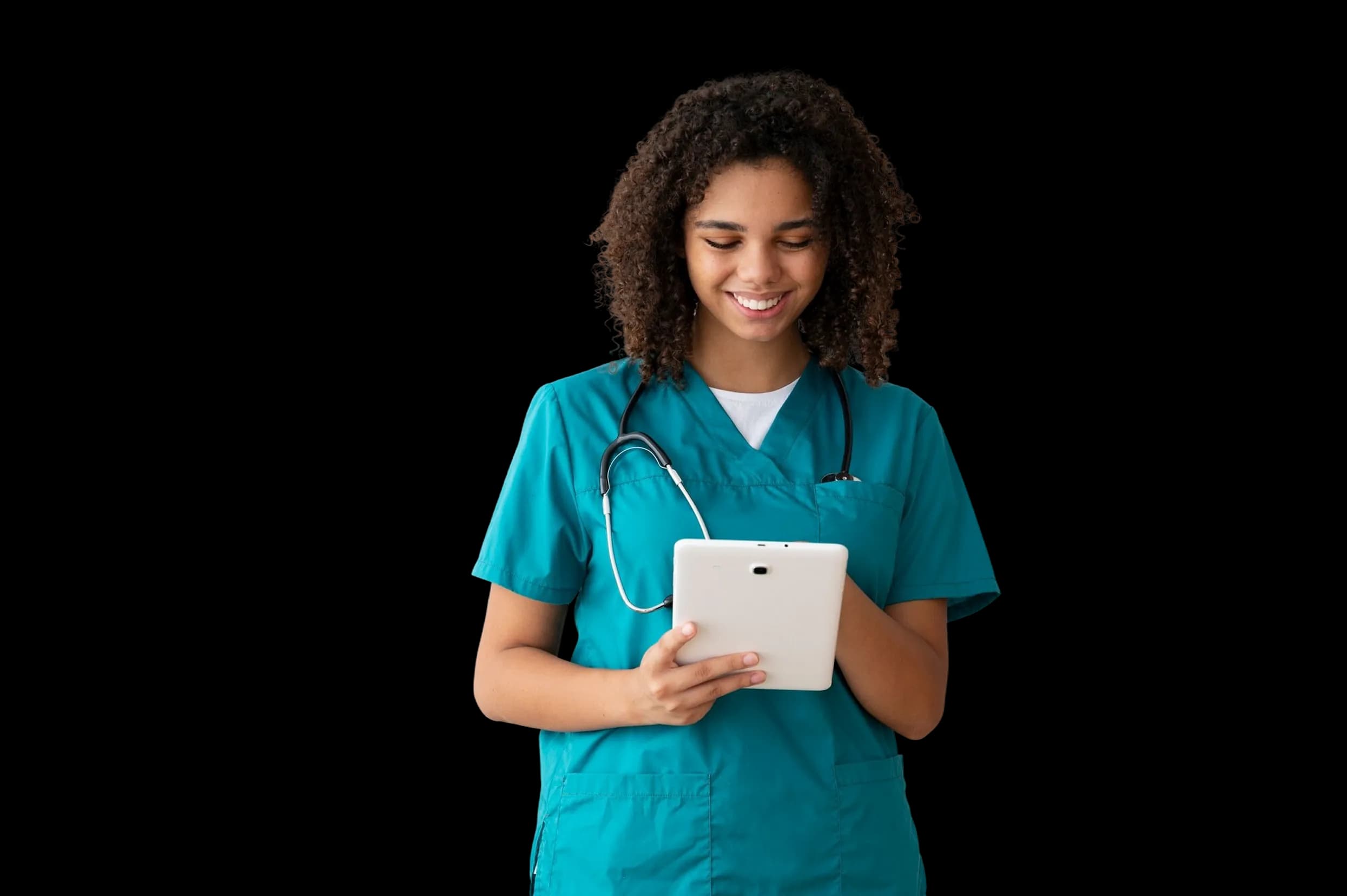 Healthcare professional with tablet