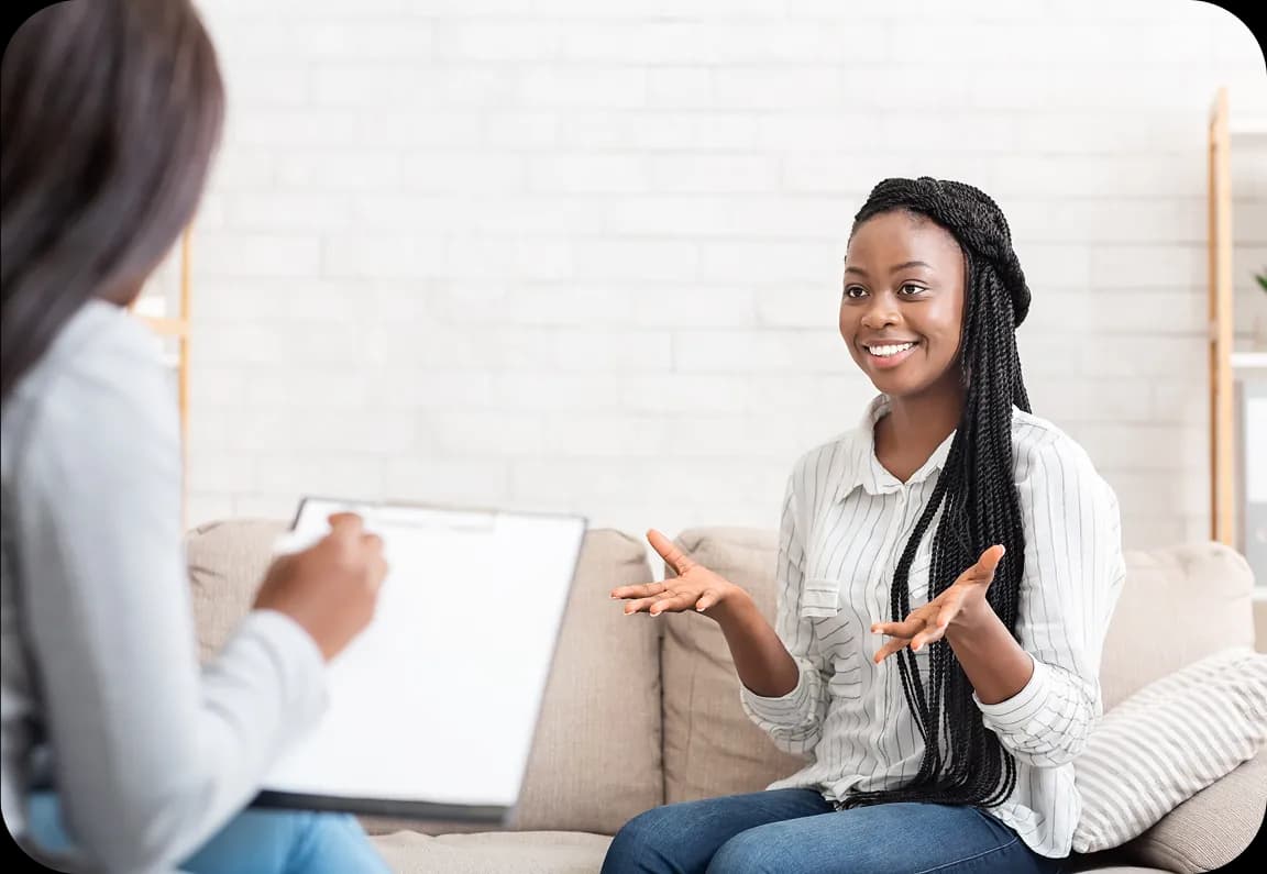 Mental health professional in a therapy session